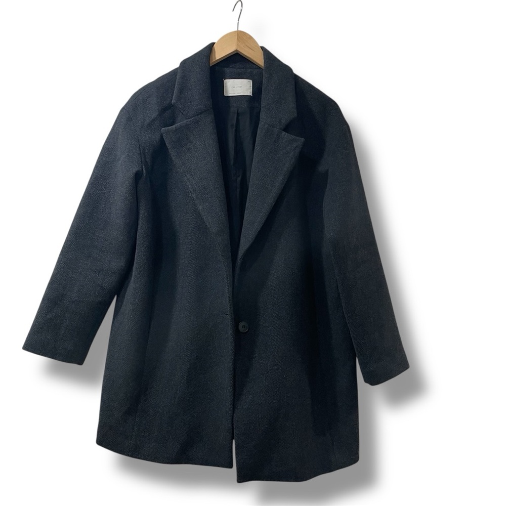 OAK + FORT Oversized Grundge Charcoal Coat Blazer Sz- S Edgy Preppy Collegiate